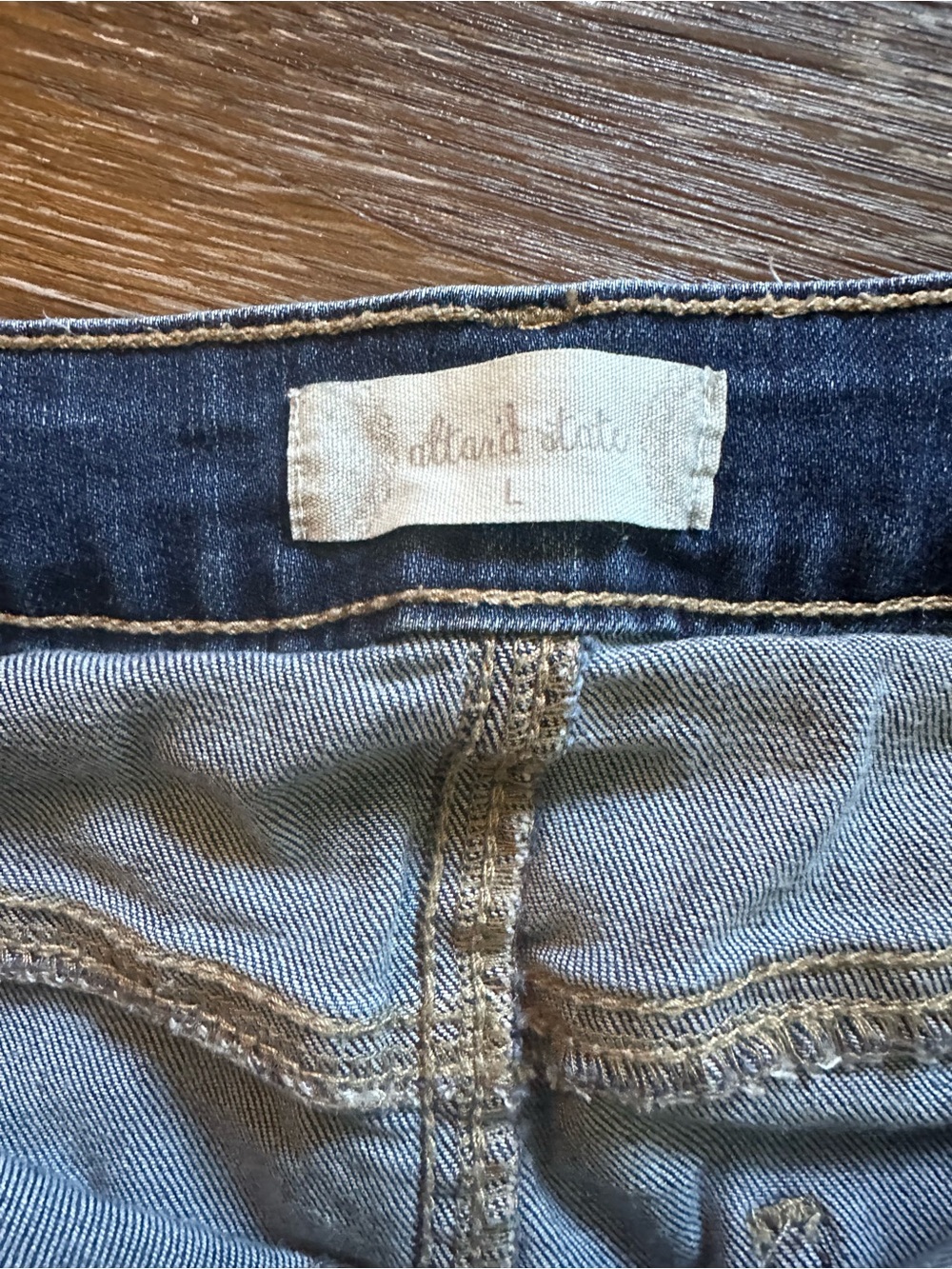 Altar'd State Embroidered Dark Blue Denim Mini Skirt - Picture 2 of 3